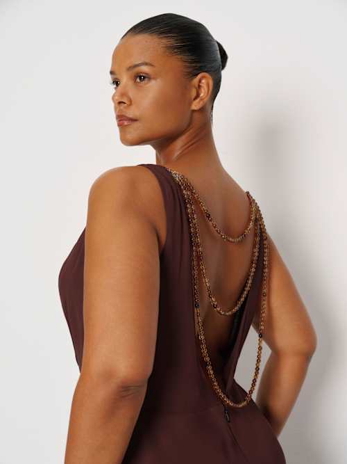 Reformation Hugo Dress Es | Brown | 22