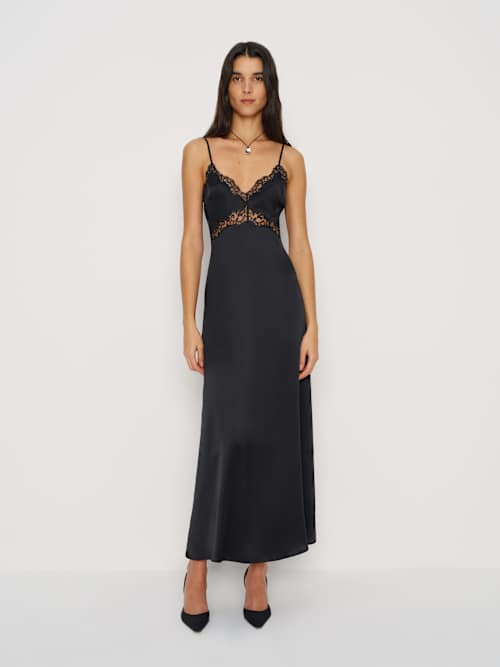 reformation black silk dress Ericka | This product comes from 2025Independence Day Gold Birthday Dress - Size:10.5W