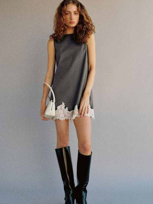 Reformation Jessalyn Dress | Earl Grey Lace | XL