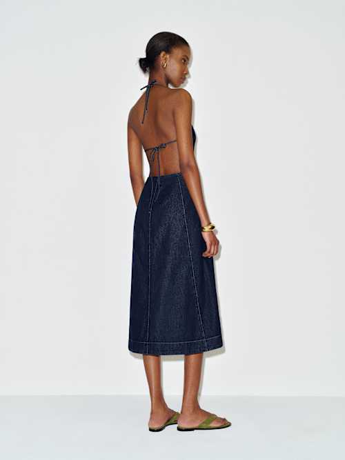 Reformation Manon Denim Midi Dress | Blue