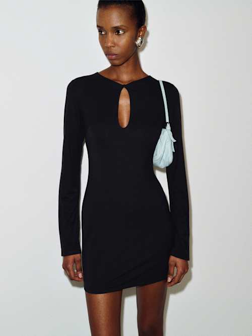 Reformation Piper Knit Dress | Black | Small