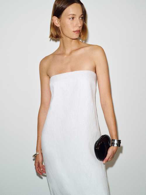 cute white linen dress Minimalist Linen Dress in White - Long Linen Summer Dress - Simple Linen Sleeveless Dress