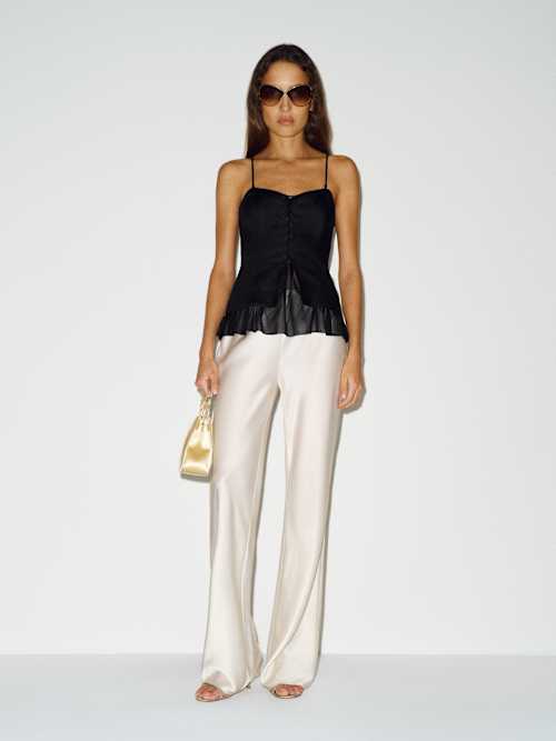 Reformation Colette Linen Top | Black | 6