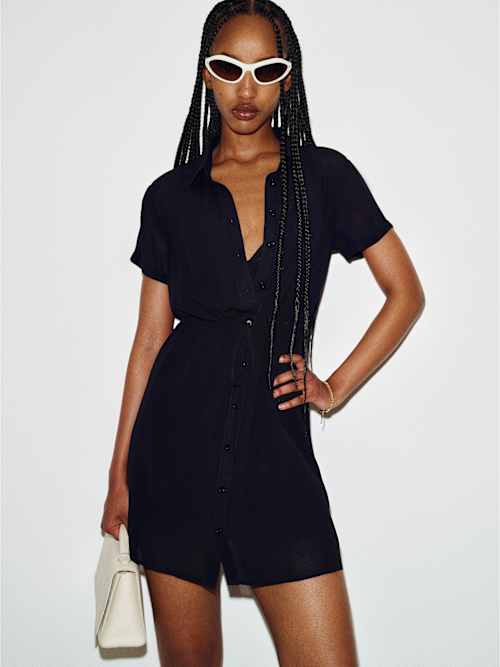 blue party mini dress Atana Blue Beaded Halter Party Mini Dress - US 6