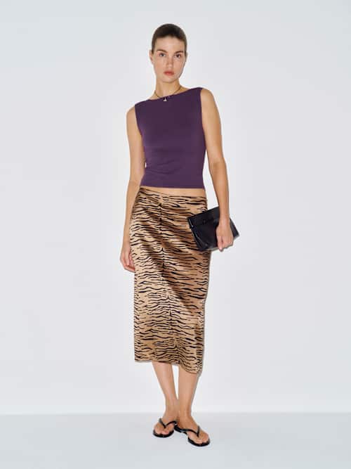 Helen Low Waist Silk Midi Skirt thumbnail 4