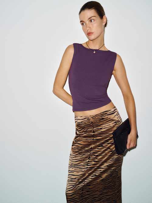 Helen Low Waist Silk Midi Skirt thumbnail 6