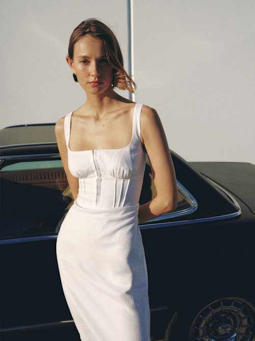 Reformation Lisa Linen Dress | Ivory | 0