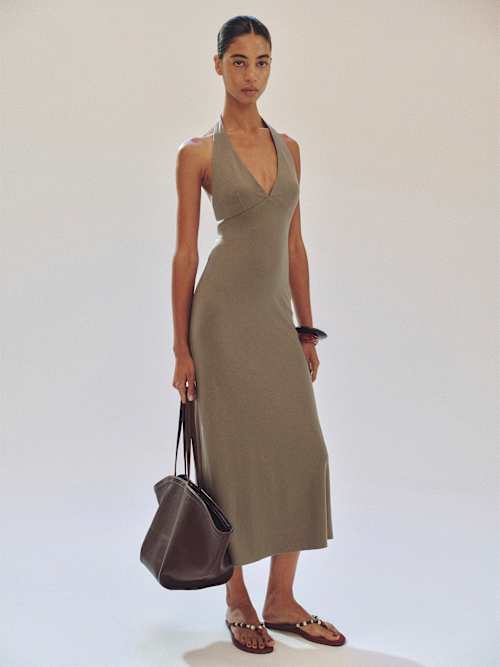 amiah knit dress reformation Anaya | Brown Business Vest