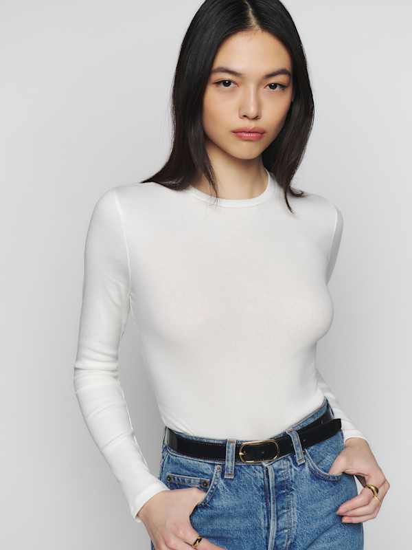 Davy Long Sleeve Crewneck Tee - Ivory