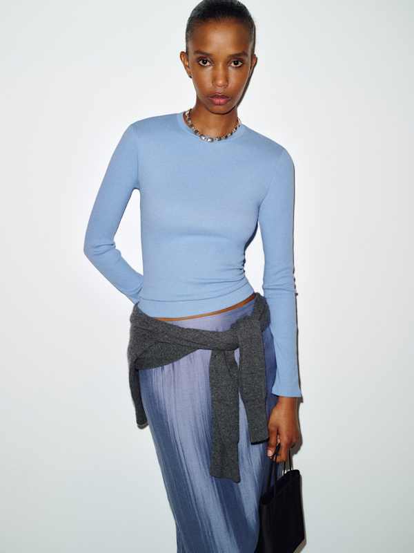 Davy Long Sleeve Crewneck Tee - Skyline