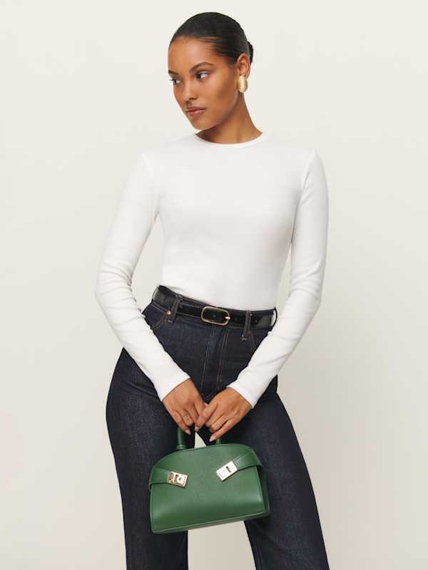 Davy Long Sleeve Crewneck Tee - White