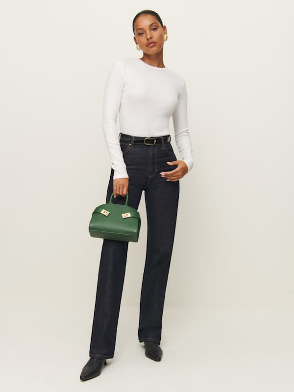 Davy Long Sleeve Crewneck Tee - White