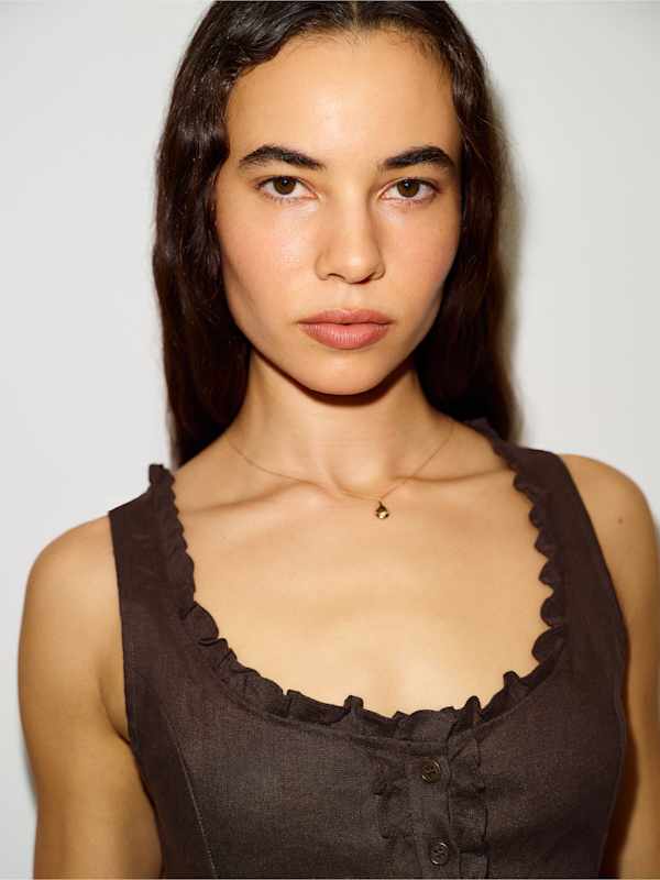 Kiera Linen Top - Mole