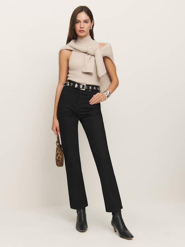 Cynthia High Rise Straight Jeans - Black