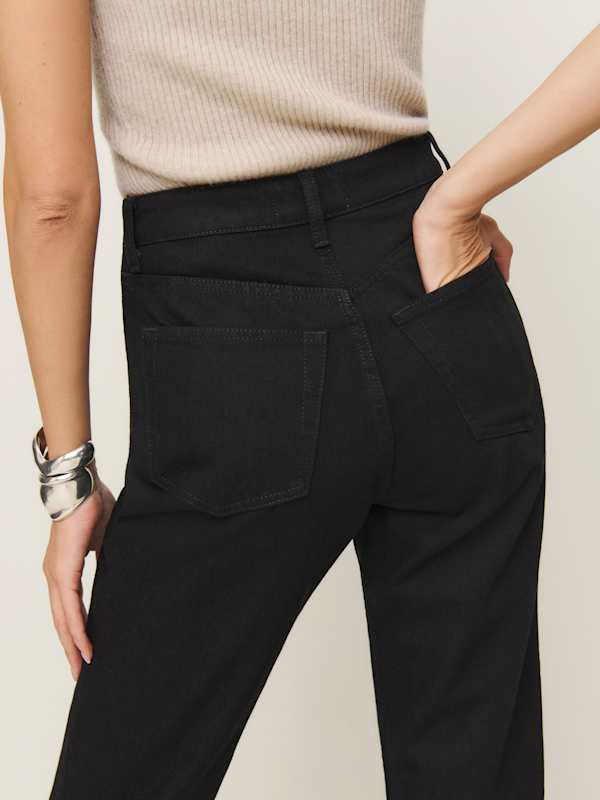Cynthia High Rise Straight Jeans - Black