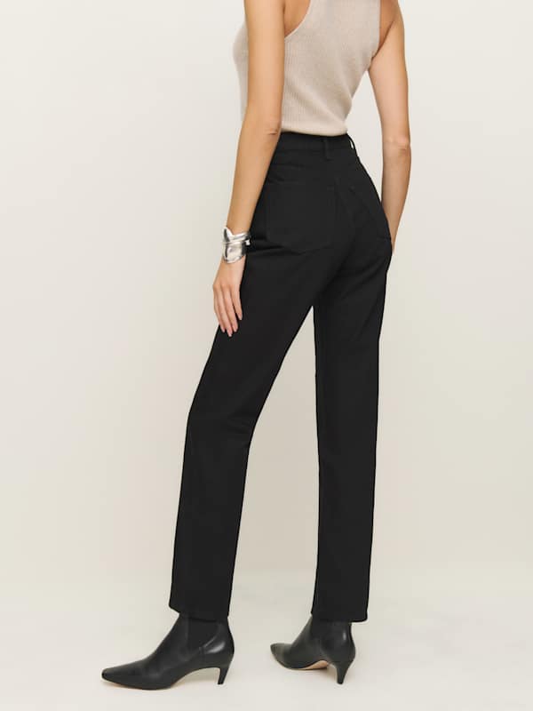 Cynthia High Rise Straight Jeans - Black