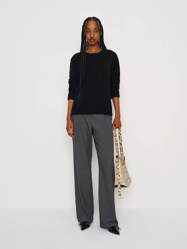 Cashmere Boyfriend Sweater - Black