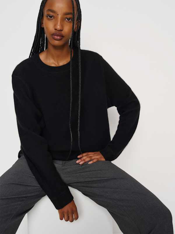 Cashmere Boyfriend Sweater - Black