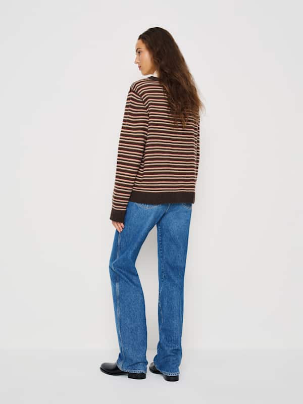 Cashmere Boyfriend Sweater - Compost Multi Stripe