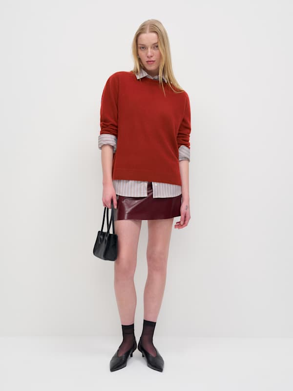 Cashmere Boyfriend Sweater - Crimson