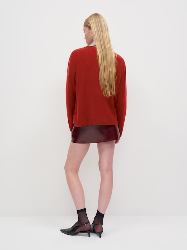 Cashmere Boyfriend Sweater - Crimson