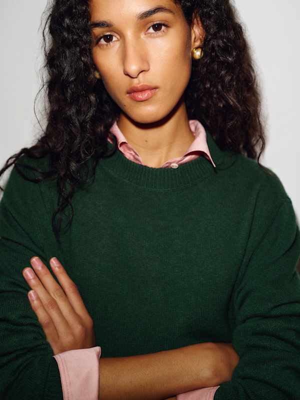 Cashmere Boyfriend Sweater - Dark Pine