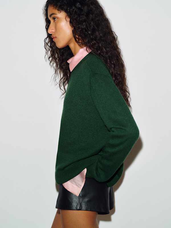 Cashmere Boyfriend Sweater - Dark Pine