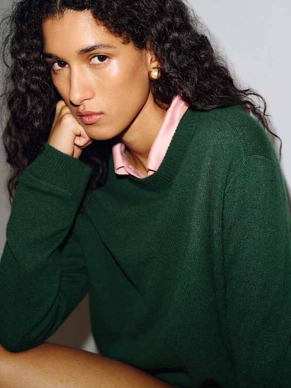 Cashmere Boyfriend Sweater - Dark Pine
