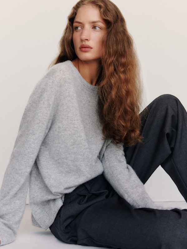 Cashmere Boyfriend Sweater - Granite