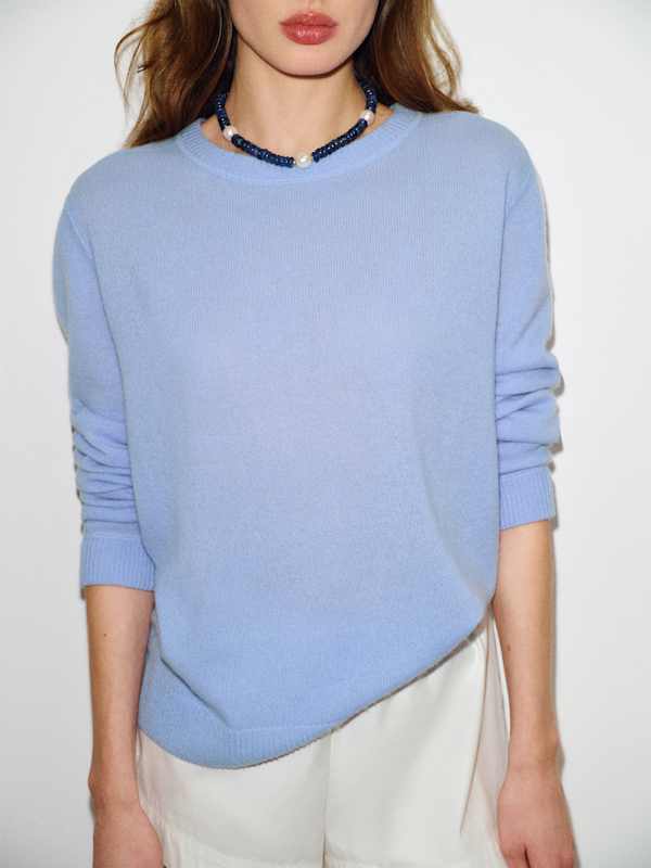 Cashmere Boyfriend Sweater - Ice Water