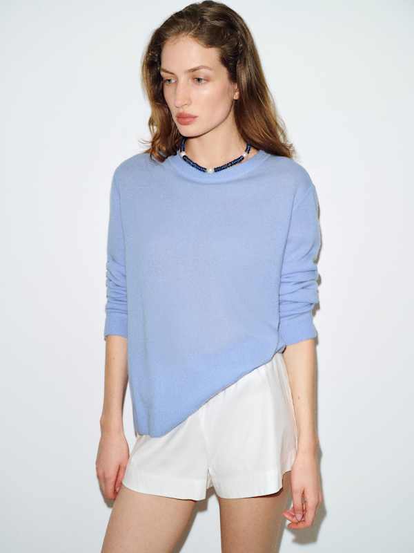 Cashmere Boyfriend Sweater - Ice Water