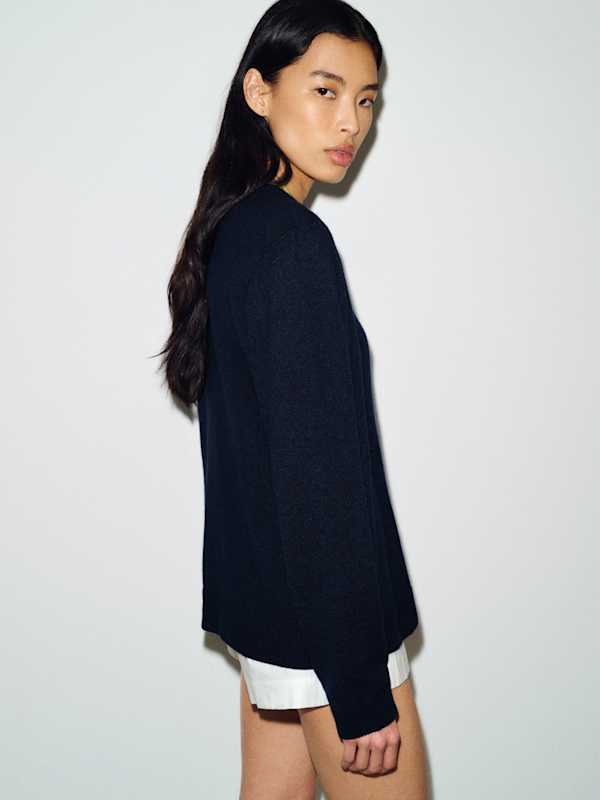 Cashmere Boyfriend Sweater - Navy
