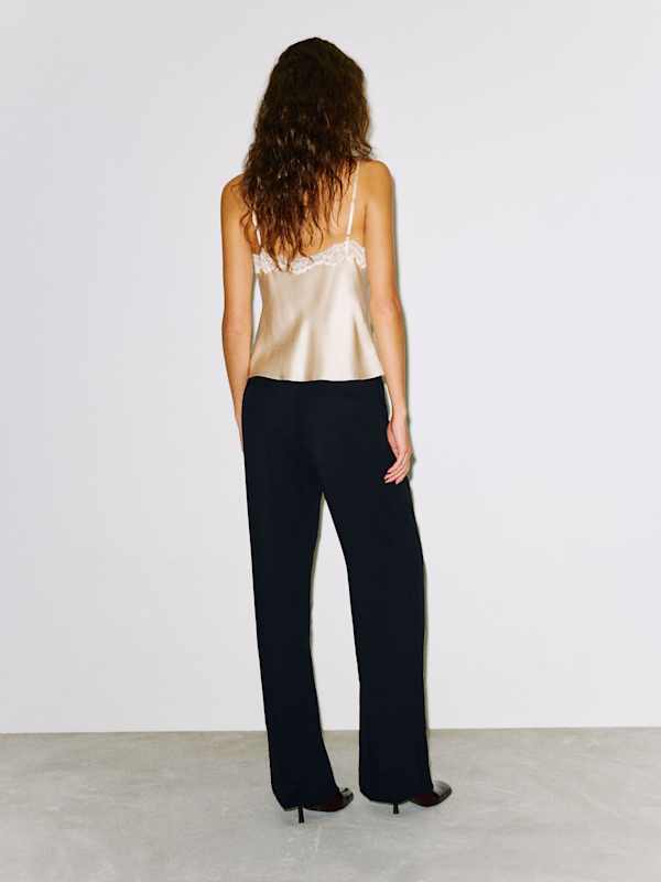 Teddy Silk Top - Almond Lace