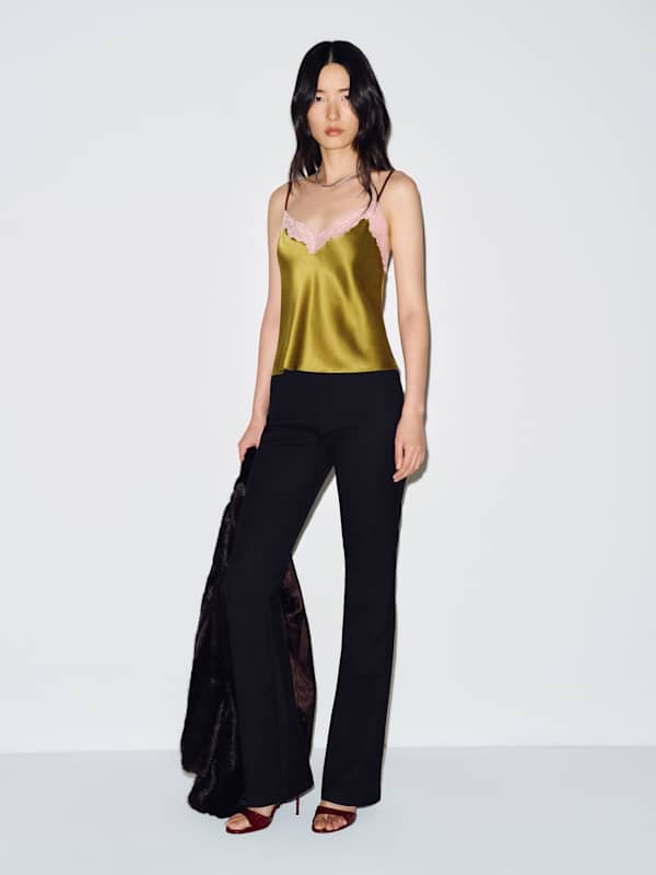 Teddy Silk Top - Citrine Lace