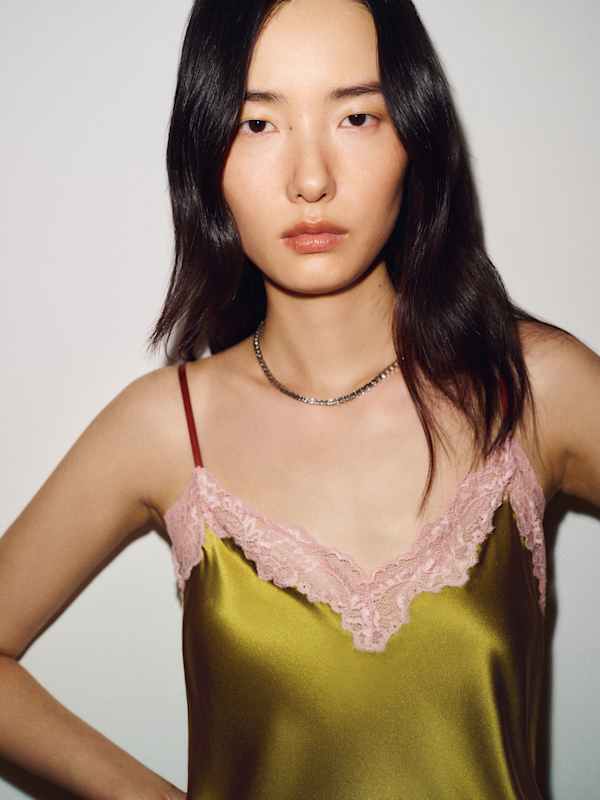 Teddy Silk Top - Citrine Lace