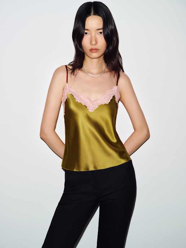 Teddy Silk Top - Citrine Lace
