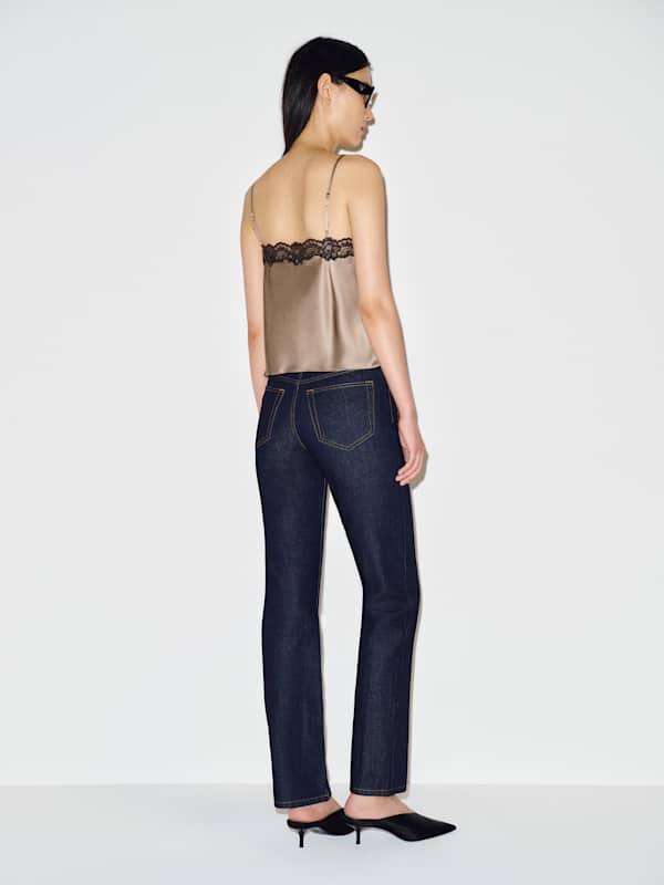 Teddy Silk Top - Pavement Lace