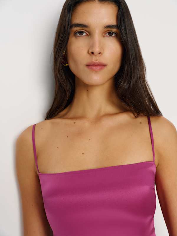 Frankie Silk Mini Dress - Hibiscus Tea