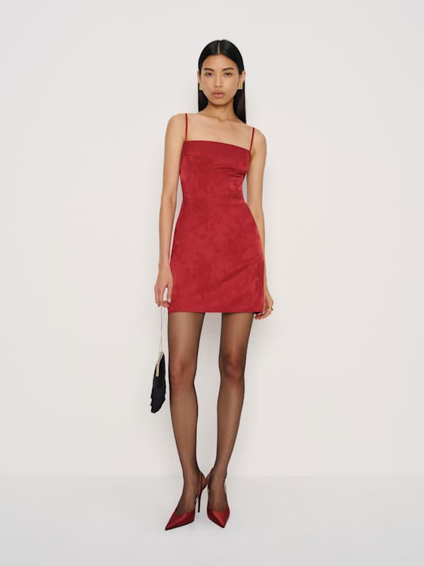 Frankie Silk Mini Dress - Merlot