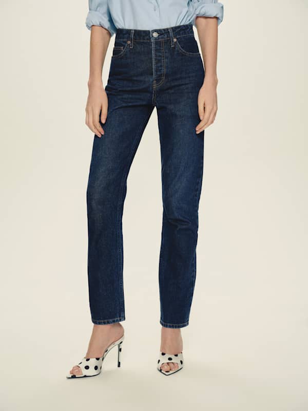 Cynthia High Rise Straight Cropped Jeans - Titan
