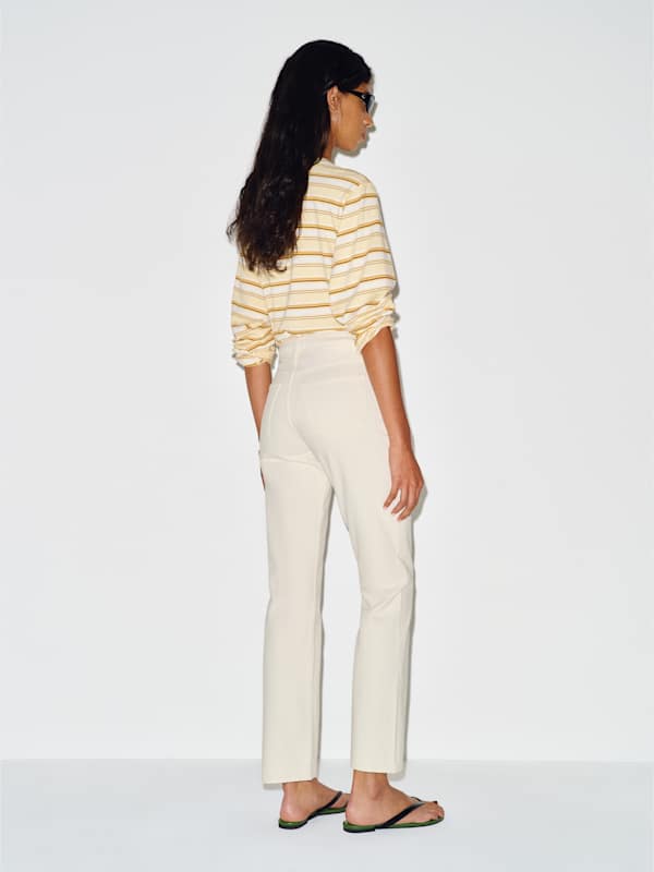 Cynthia High Rise Straight Long Jeans - Fior Di Latte