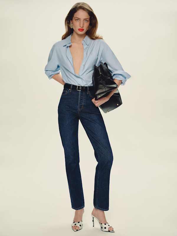 Cynthia High Rise Straight Long Jeans - Titan