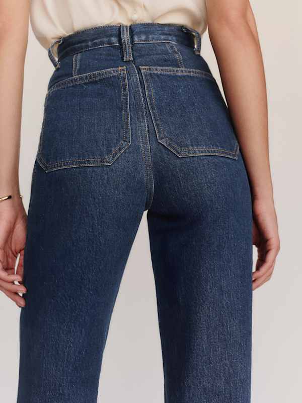 Alyssa Stretch High Rise Wide Leg Jeans - Huron