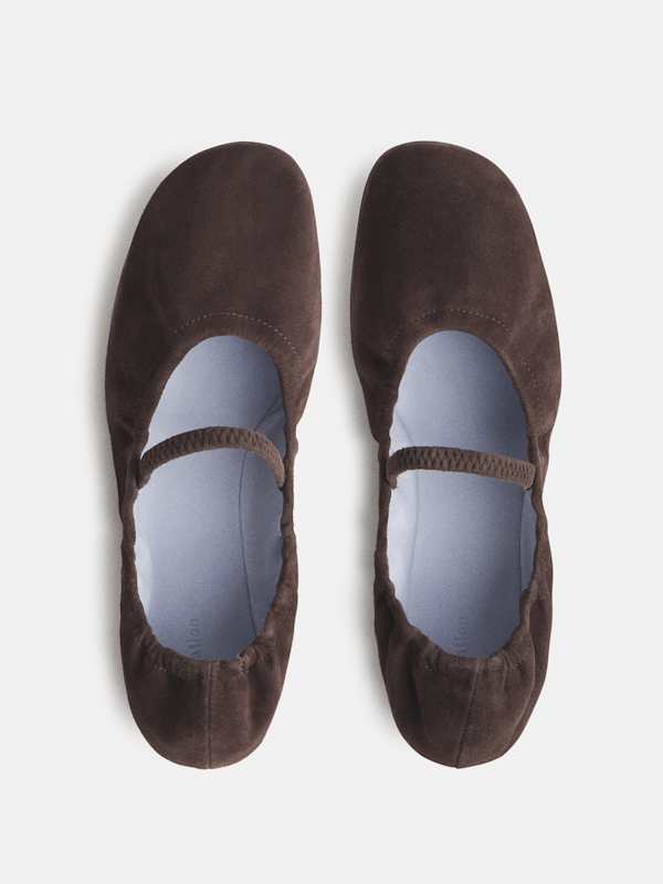 Buffy Ruched Ballet Flat - Boss Suede