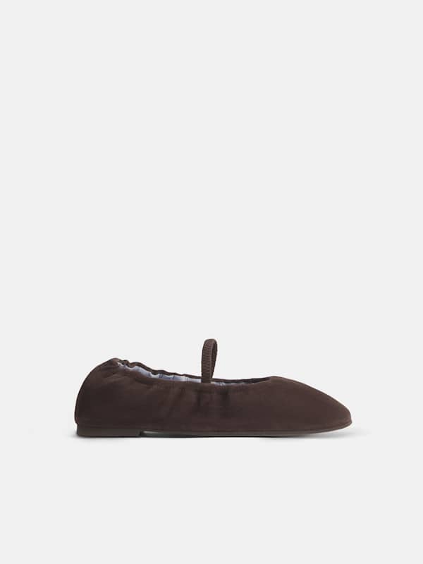 Buffy Ruched Ballet Flat - Boss Suede
