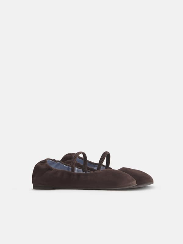 Buffy Ruched Ballet Flat - Boss Suede
