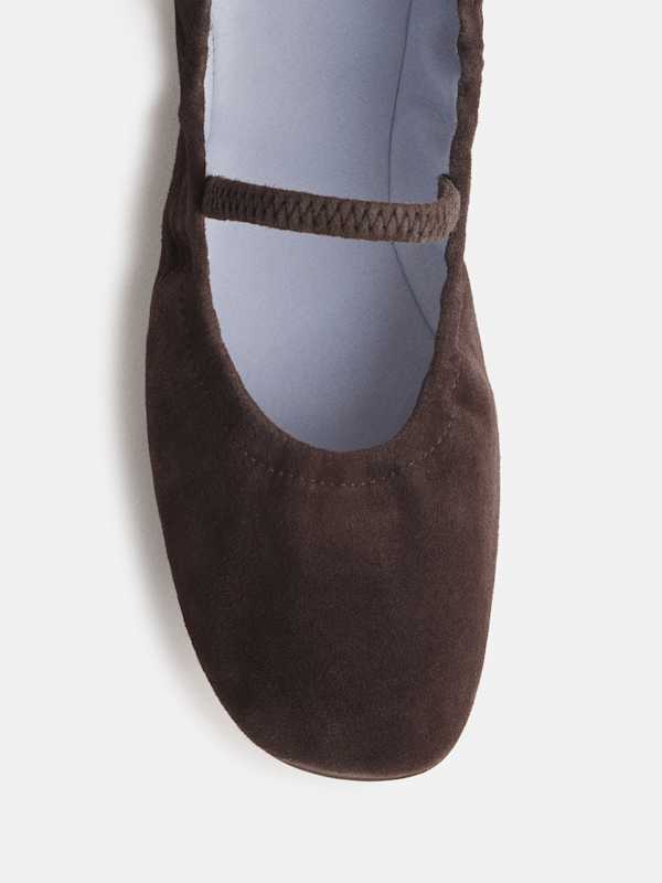 Buffy Ruched Ballet Flat - Boss Suede