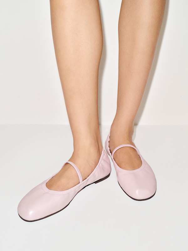 Buffy Ruched Ballet Flat - Pixie Dust Leather