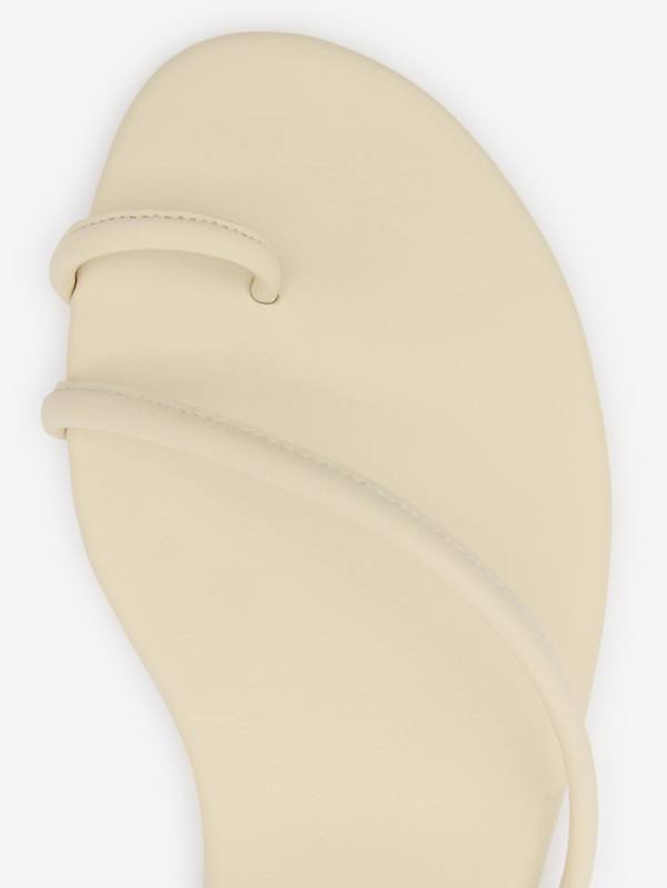 Ludo Toe Ring Strappy Flat Sandal - Almond Leather