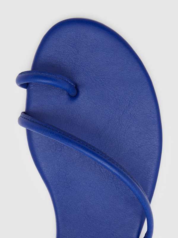 Ludo Toe Ring Strappy Flat Sandal - Cobalt Leather